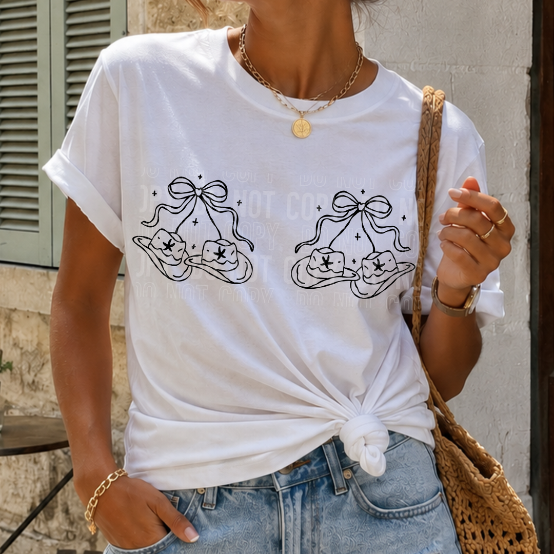 Cowboy Hat Bows DTF Print
