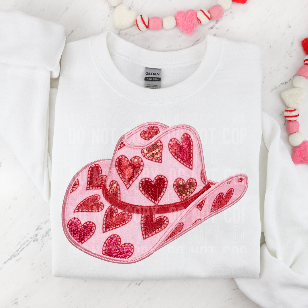 Valentine's Cowgirl Hat Sweatshirt
