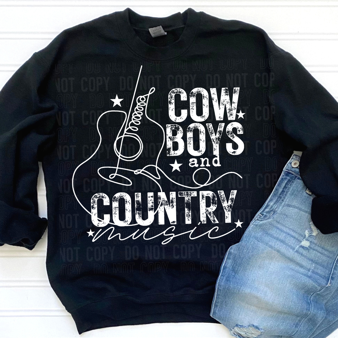 Cowboys And Country Music DTF Print