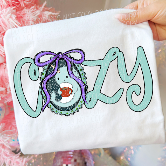 Cozy Narwhal DTF Print