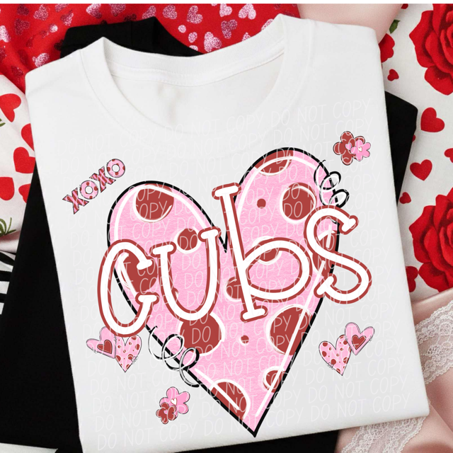 Valentine's Mascot Pink and Red DTF Print
