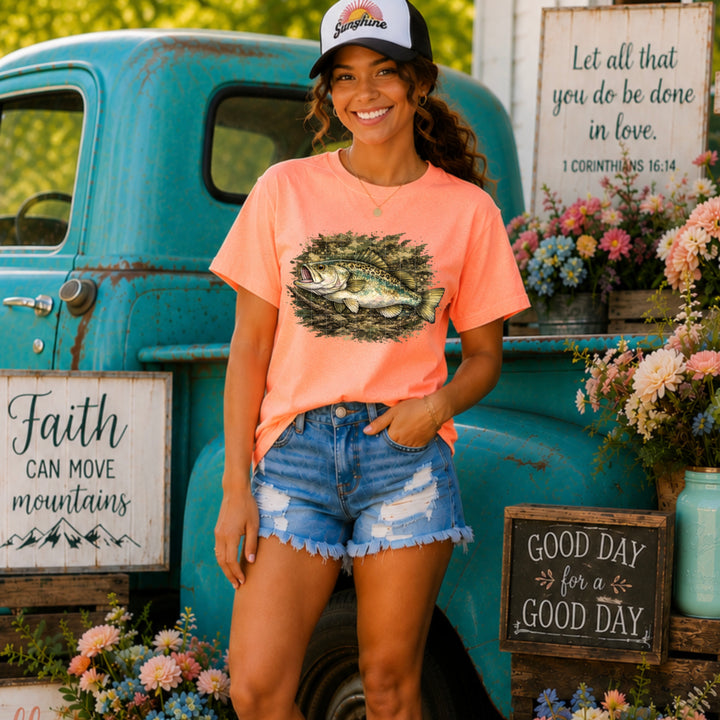 Camo Fish DTF Print