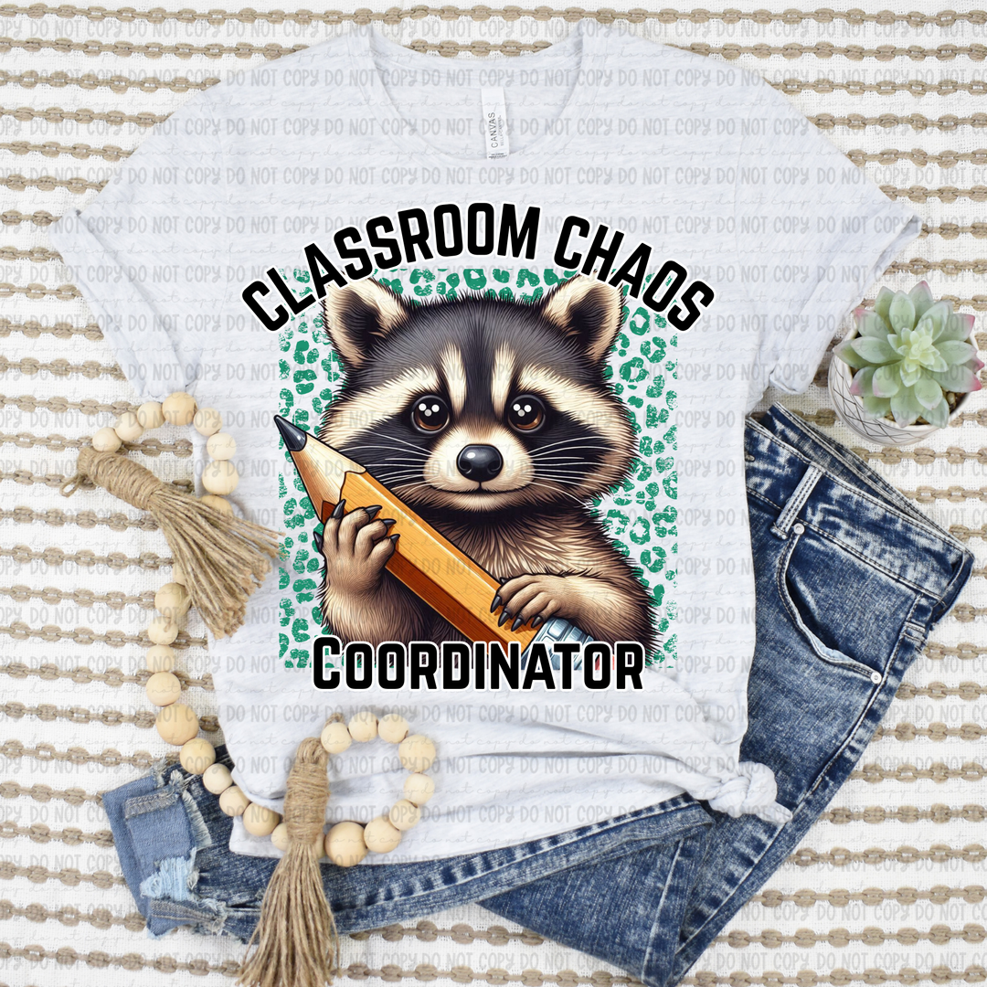 Chaos Coordinator Raccoon DTF Print