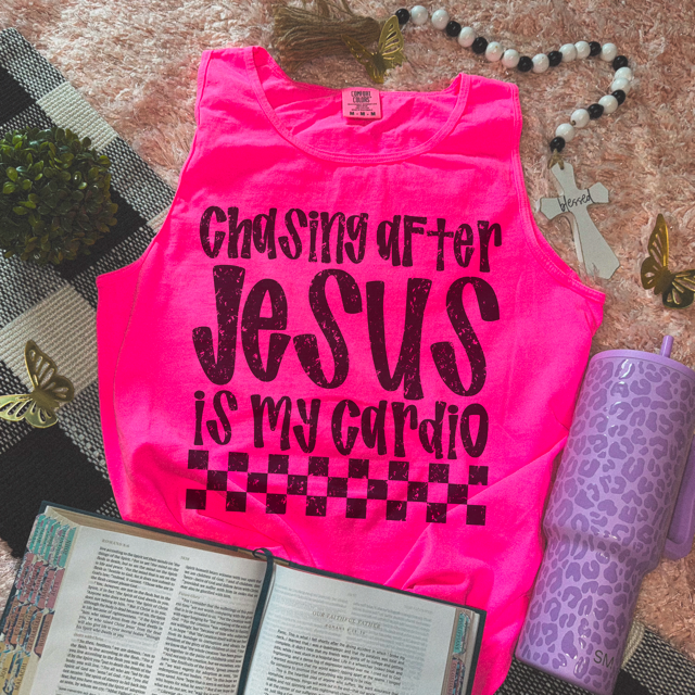 Chasing After Jesus Is My Cardio DTF Print