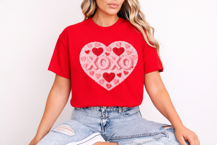Faux Embroidered Heart Tuesday Deal Tee