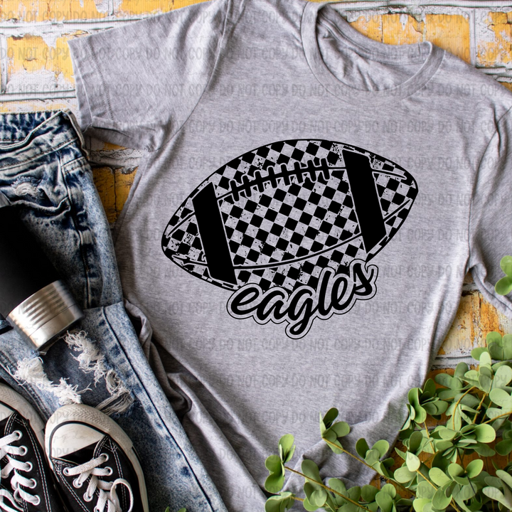 Checkered Football Mascots DTF Print