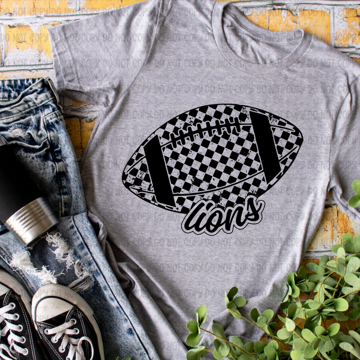 Checkered Football Mascots DTF Print