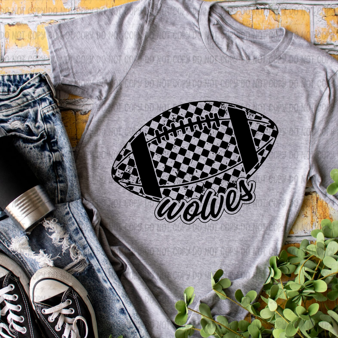 Checkered Football Mascots DTF Print