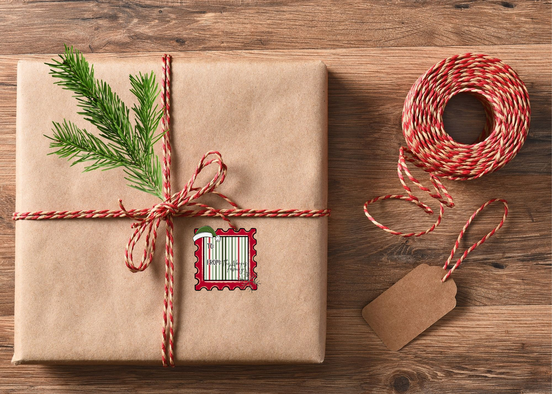 CUSTOM Christmas Gift Tag Sticker Sheet