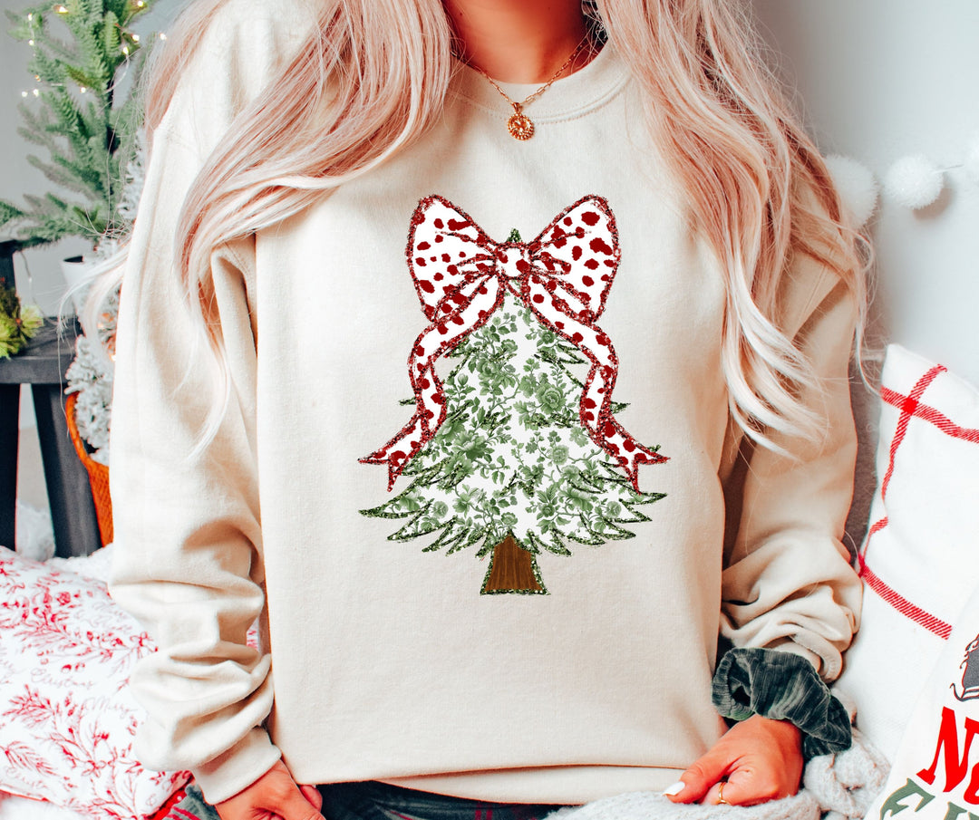 Grand Millenial Coquette Christmas Tree Sweatshirt / Tee