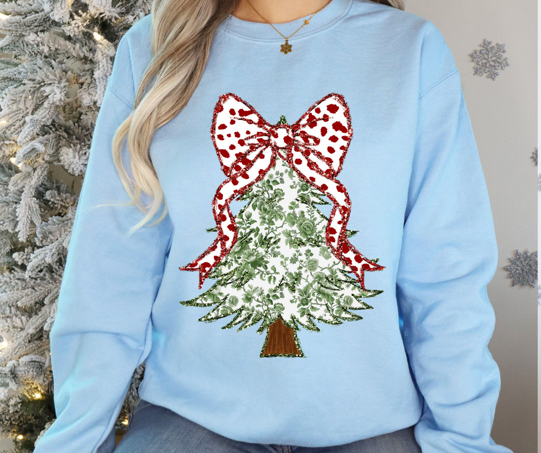 Grand Millenial Coquette Christmas Tree Sweatshirt / Tee