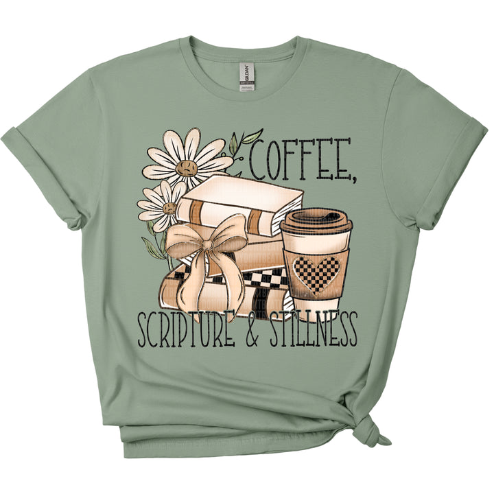 Coffee Scripture Stillness DTF Print