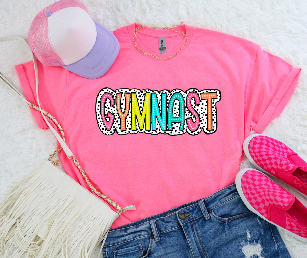 Gymnast Colorful Dalmatian Dot DTF Print