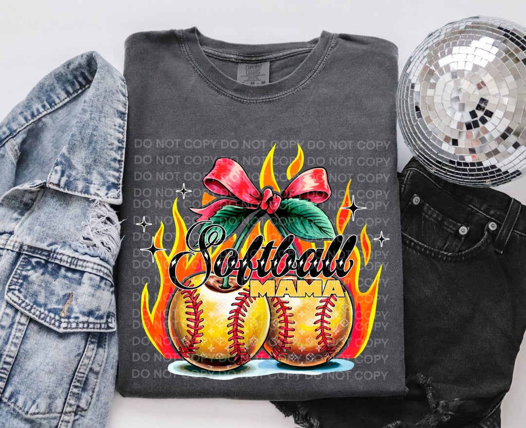 Fire Softball Mama DTF Print