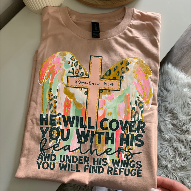 He Will Cover You With His Feathers DTF Print