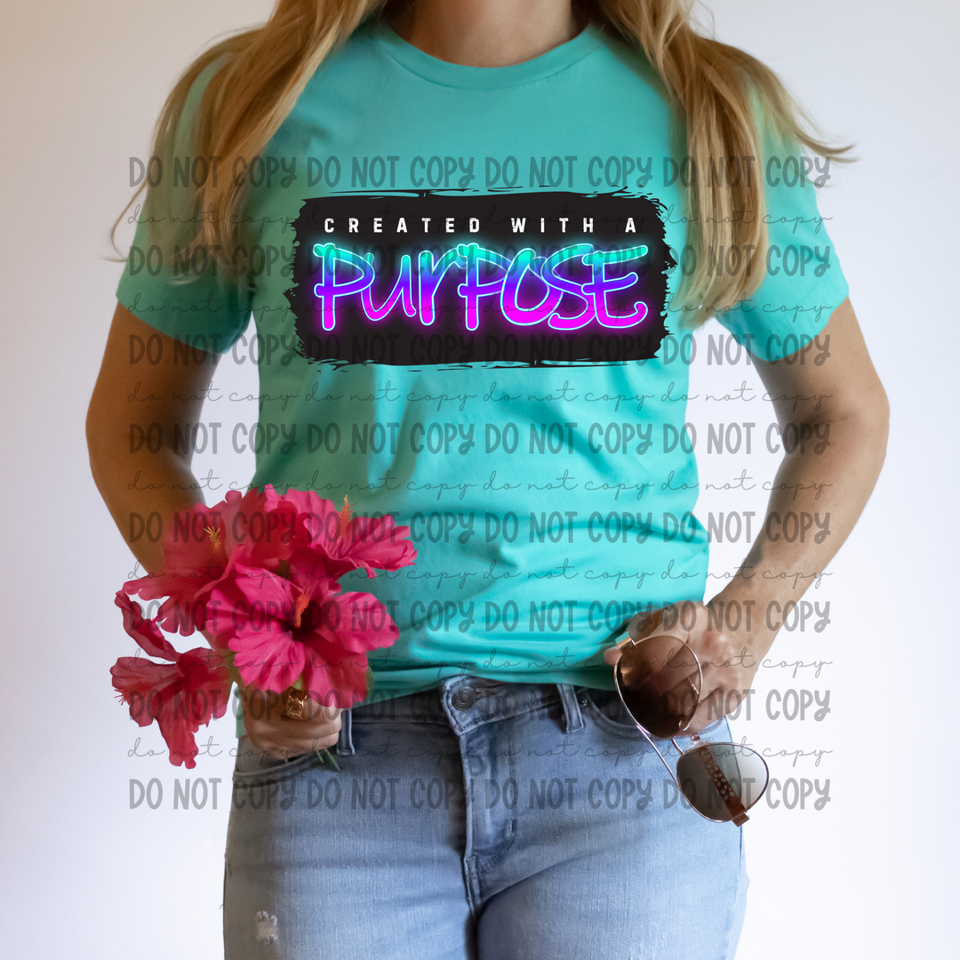 Created With a Purpose Neon DTF Print