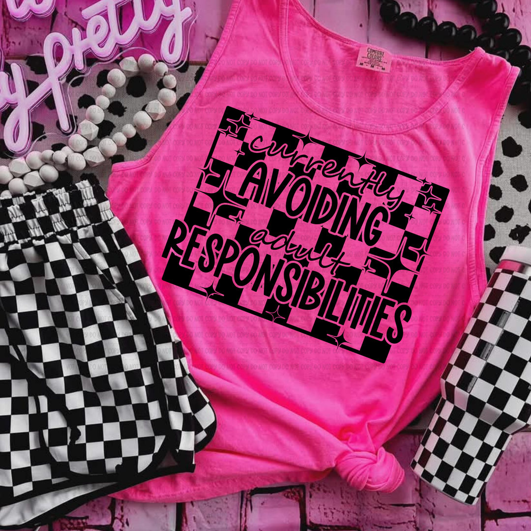 Currently Avoiding Adult Responsibilities DTF Print