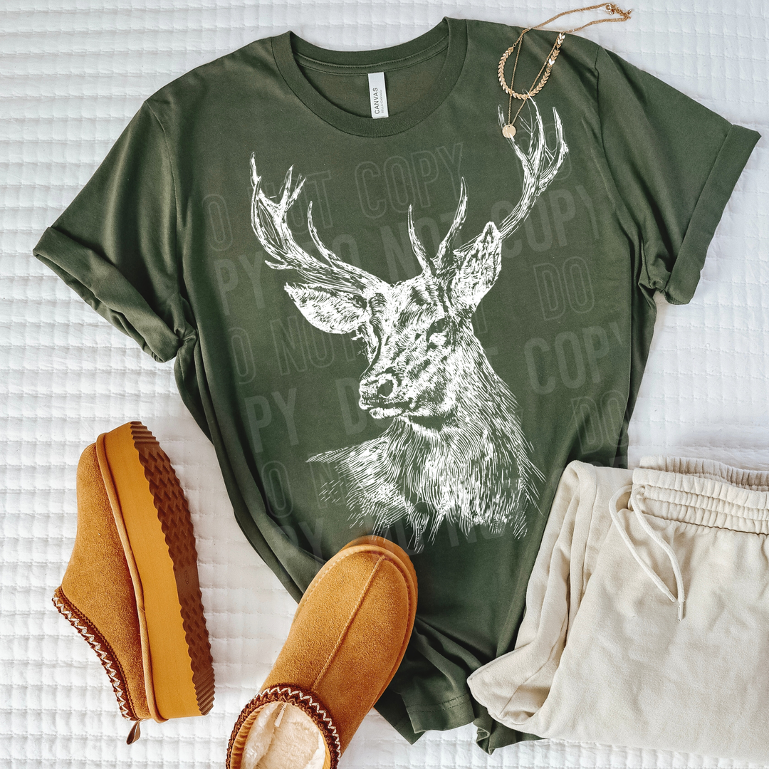 Deer Sketch DTF Print