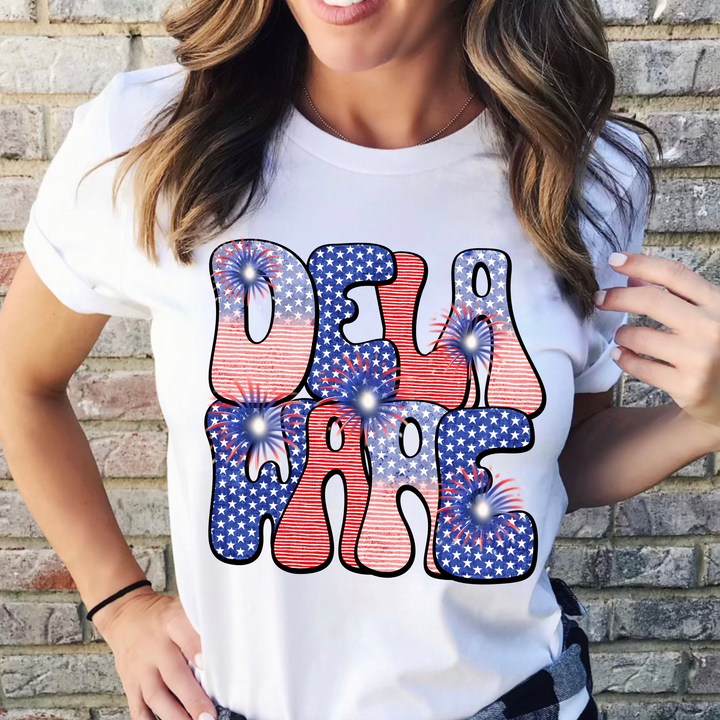 Patriotic Stars and Stripes States DTF Print