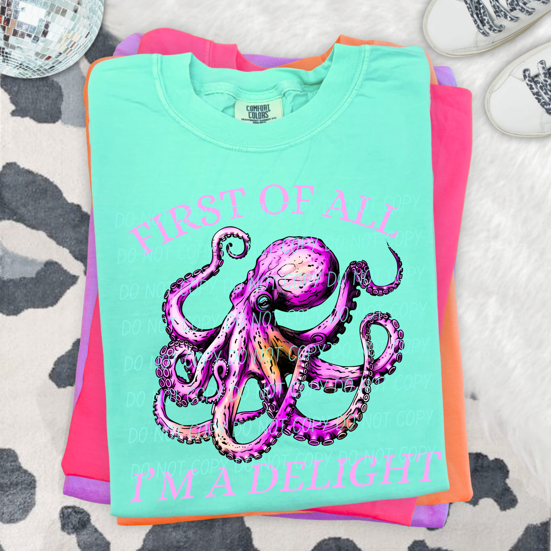 Delight Octopus DTF Print