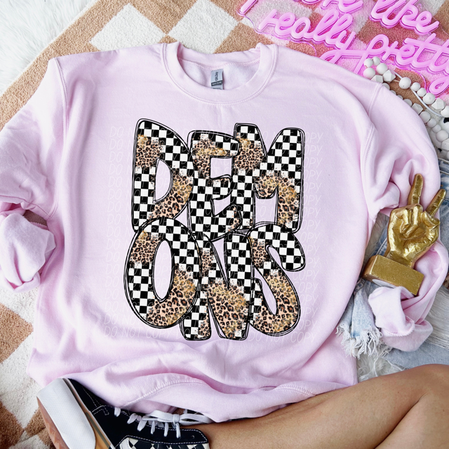 Leopard Checker School Spirit A-R DTF Print