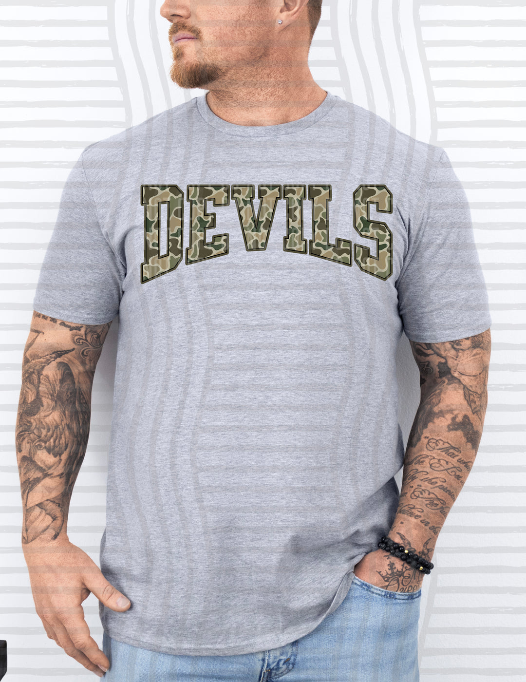 Simple Camo Arched Mascots DTF Print
