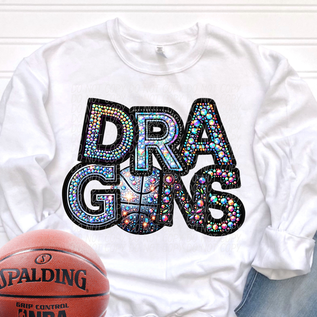 Rhinestone Basketball Mascots DTF Print