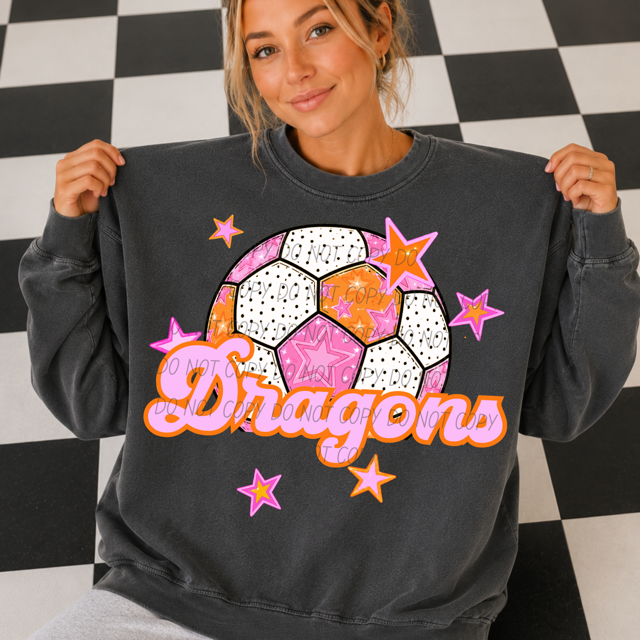 Pink Soccer DTF Print