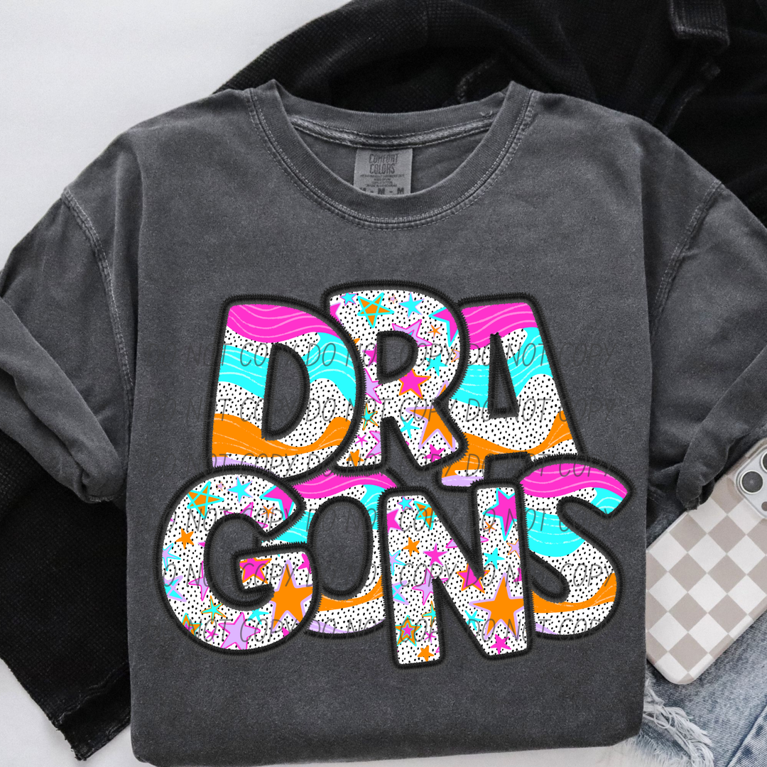 Wavy Stars Mascots DTF Print