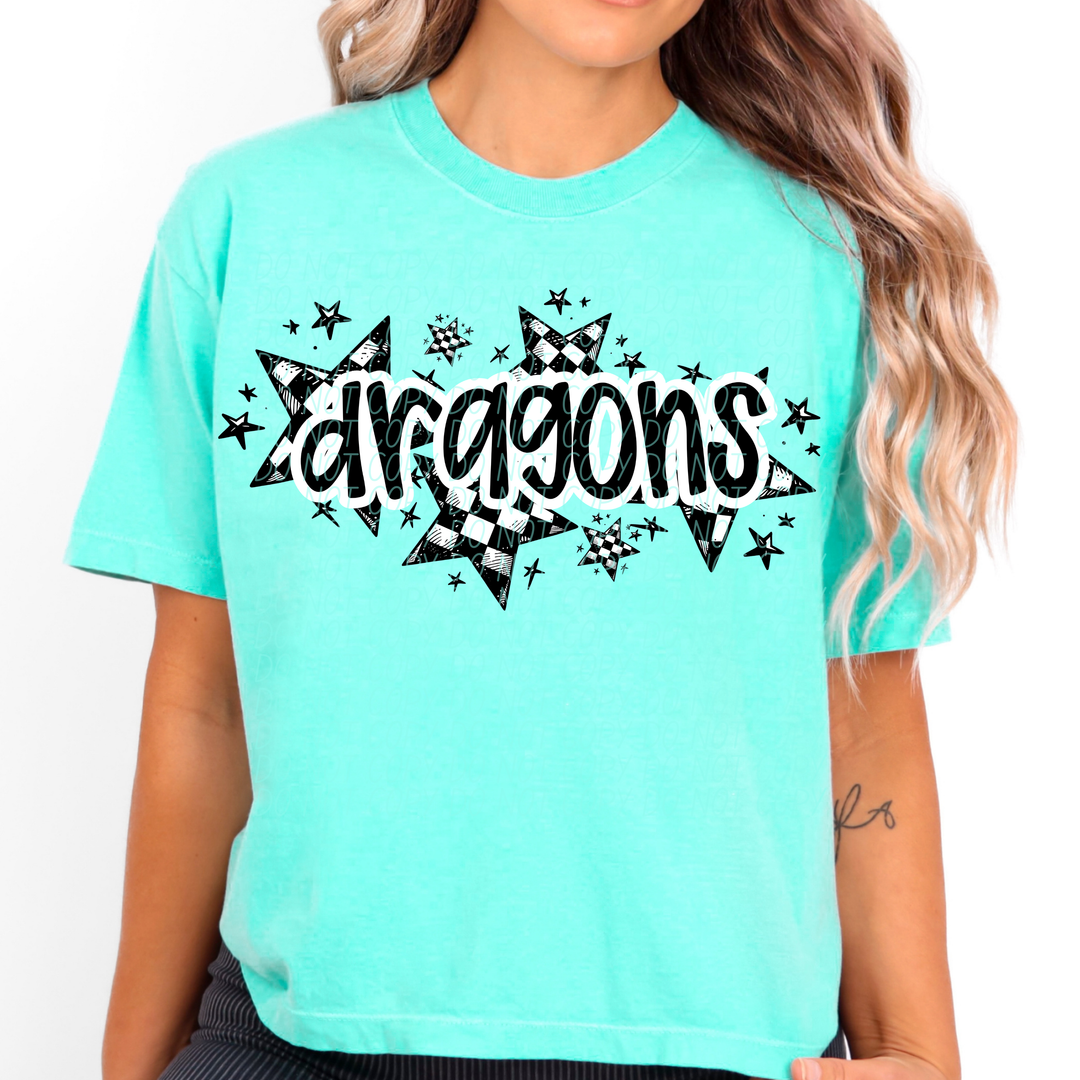 Checker Stars Mascots Youth DTF Print