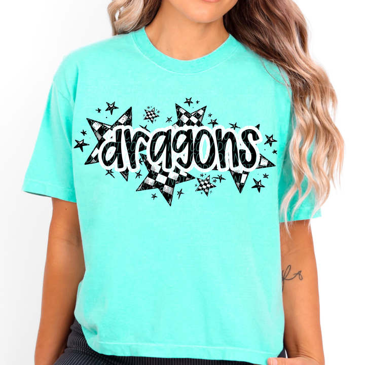 Checker Stars Mascots Youth DTF Print