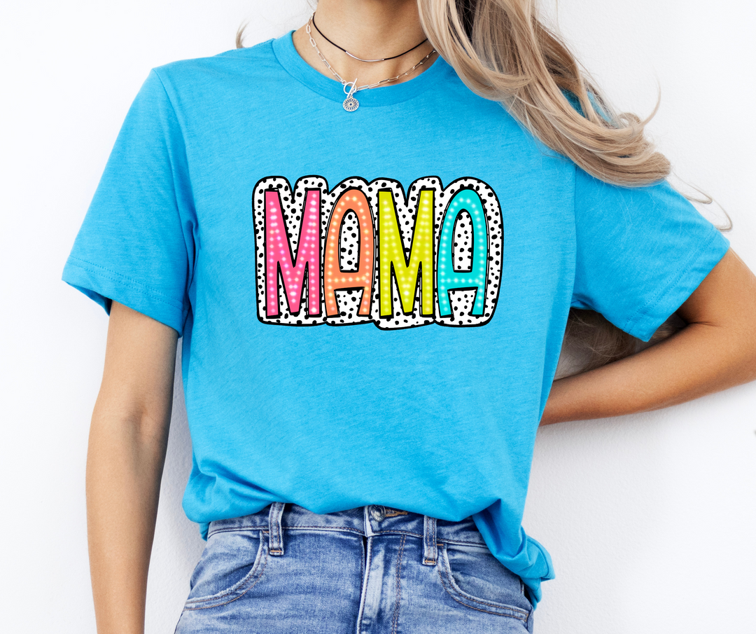 Mama Colorful Dalmatian Dot DTF Print