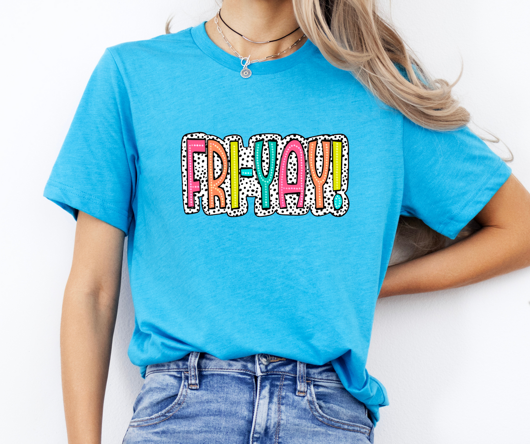 Fri-Yay Colorful Dalmatian Dot DTF Print