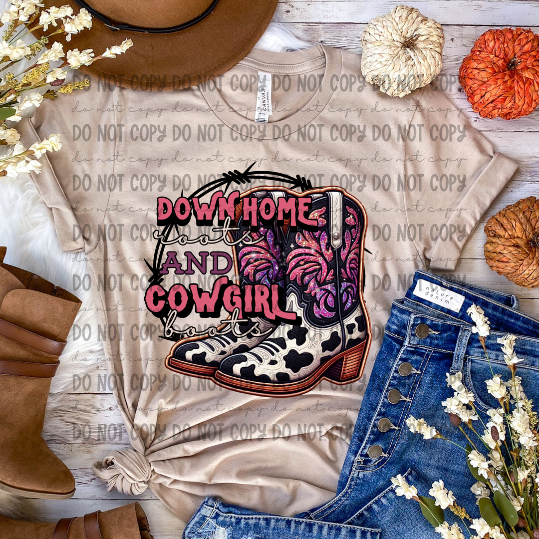 Down Home and Cowgirl DTF Print