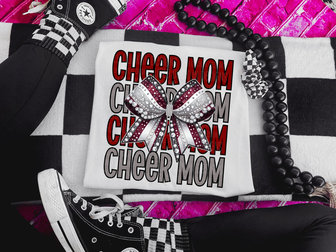 Cheer Mom with Bow DTF Print