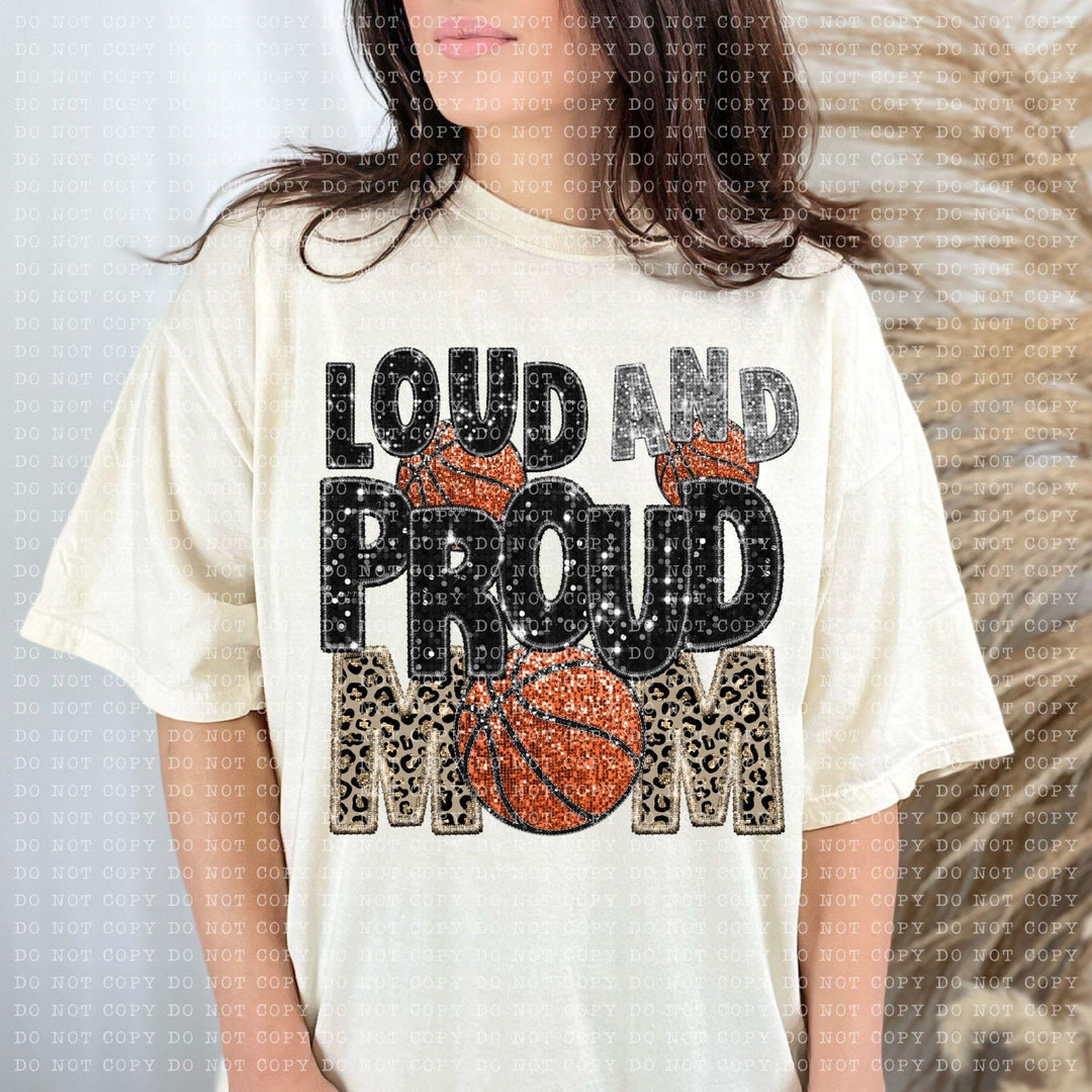 Loud and Proud Basketball Faux Embroidery DTF Print