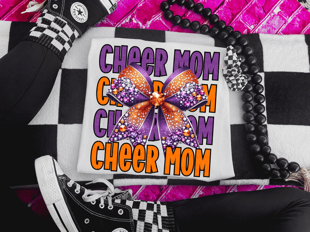 Cheer Mom with Bow DTF Print