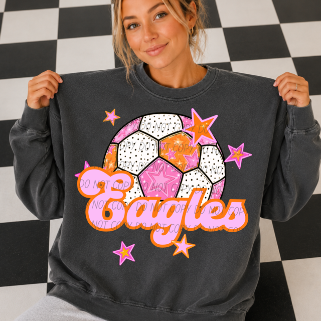 Pink Soccer DTF Print