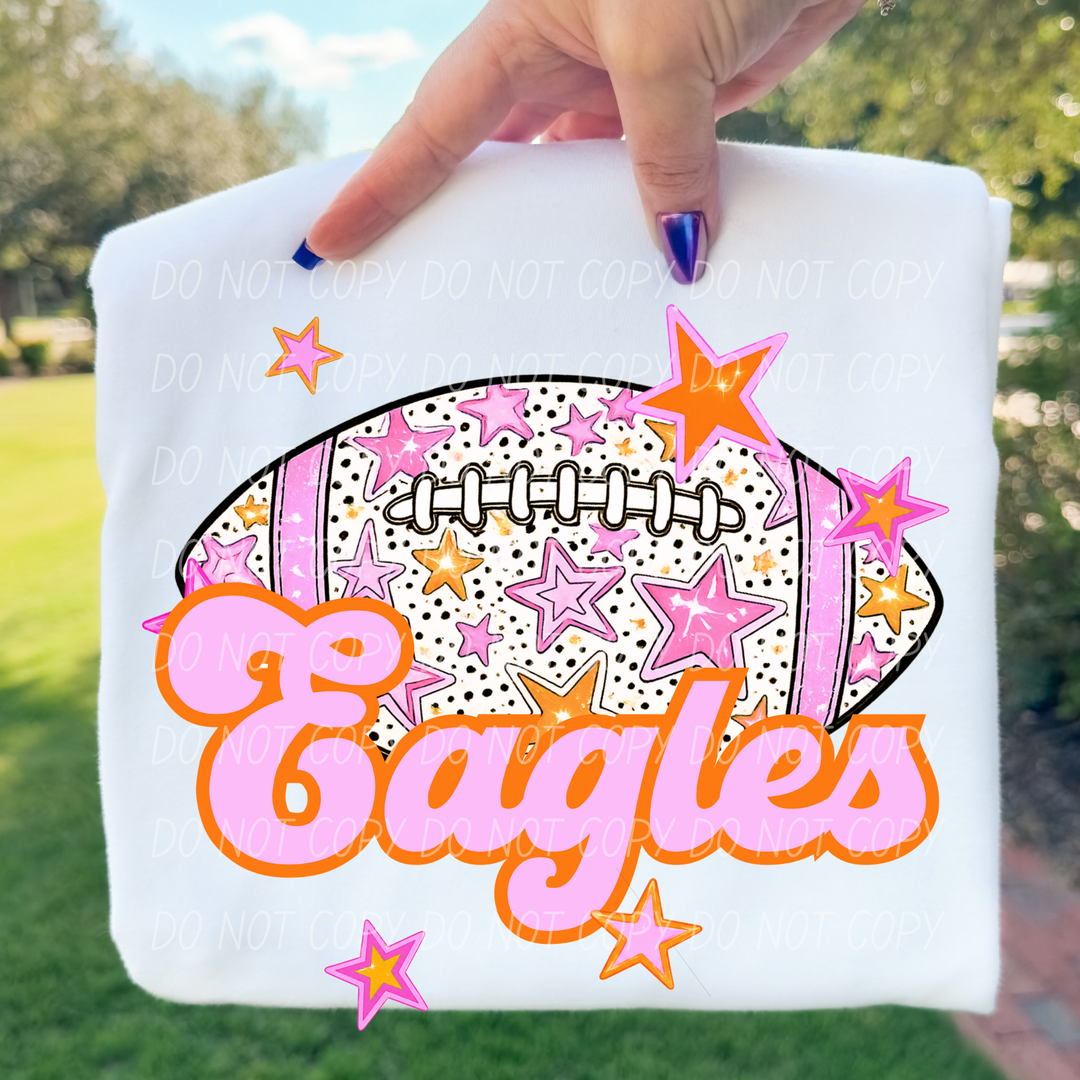 Pink Football DTF Print