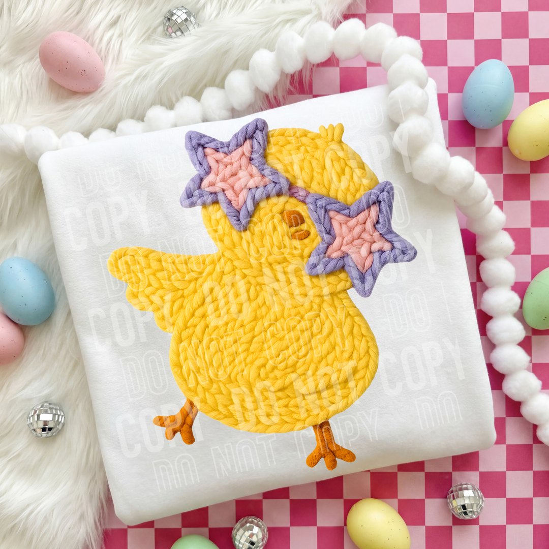 Faux Yarn Easter Chick DTF Print