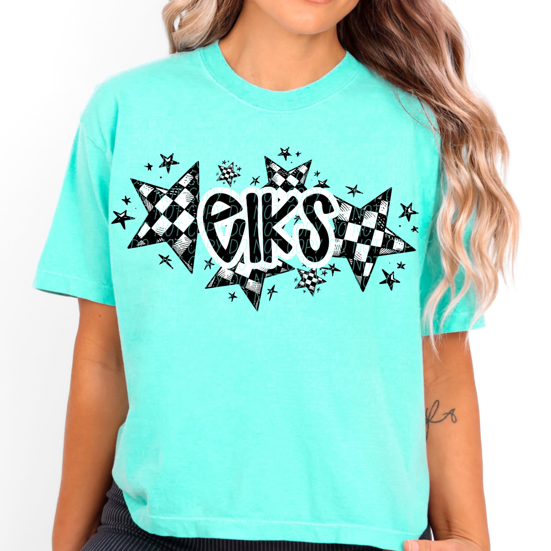 Checker Stars Mascots Youth DTF Print