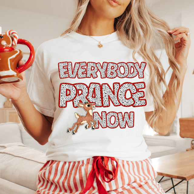 Everybody Prance Now Reindeer DTF Print