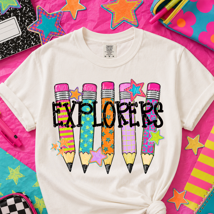 Pencil Mascots DTF Print