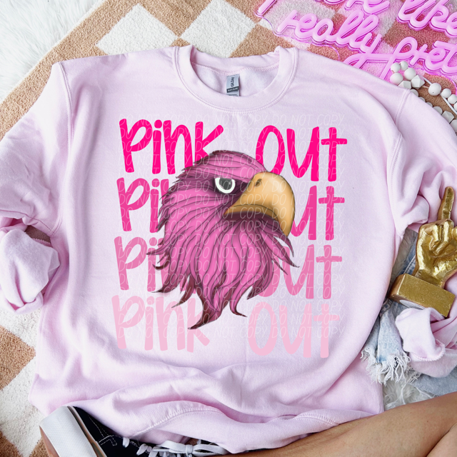 Pink Out Stacked Mascot DTF Print