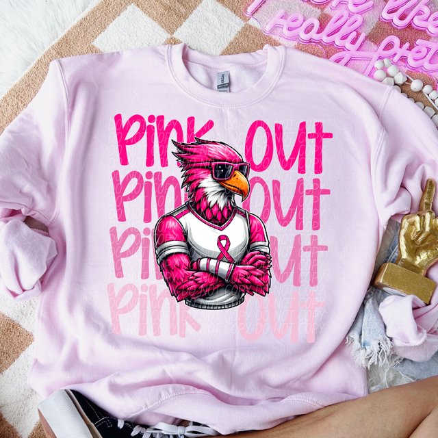 Pink Out Stacked Mascot DTF Print