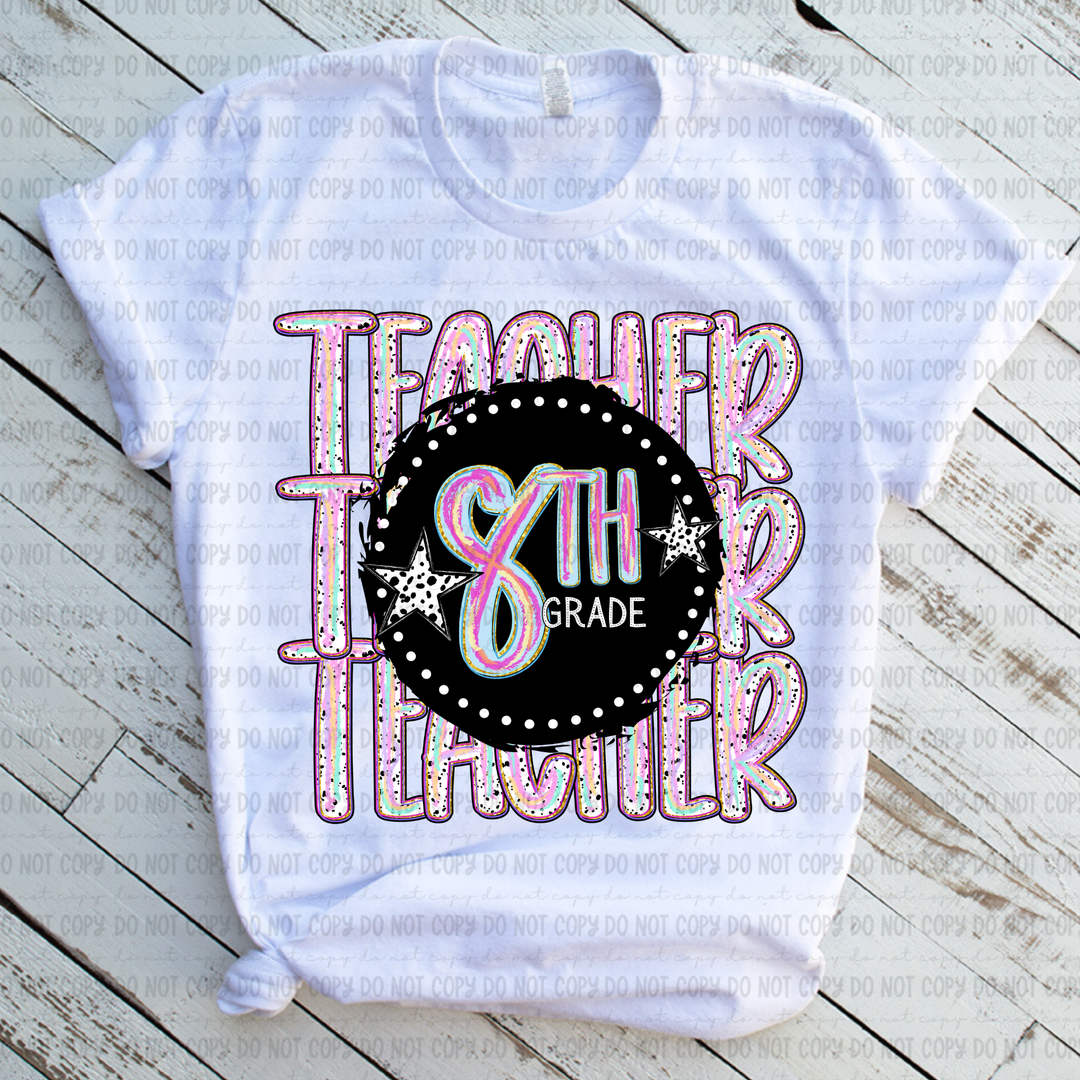 Color Dotted School Occupations DTF Print