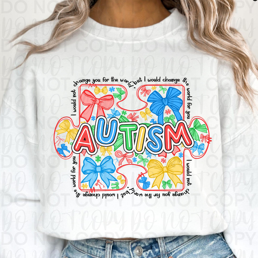 Coquette Autism Puzzle DTF Print
