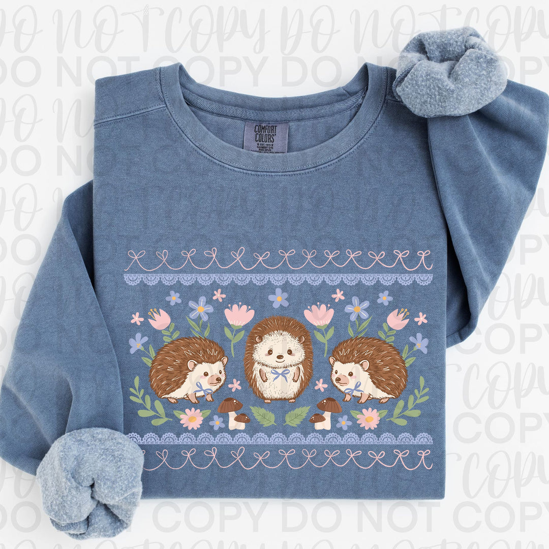 Spring Hedgehogs DTF Print