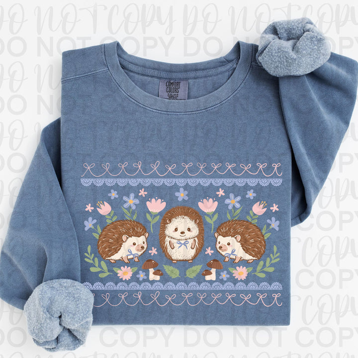 Spring Hedgehogs DTF Print