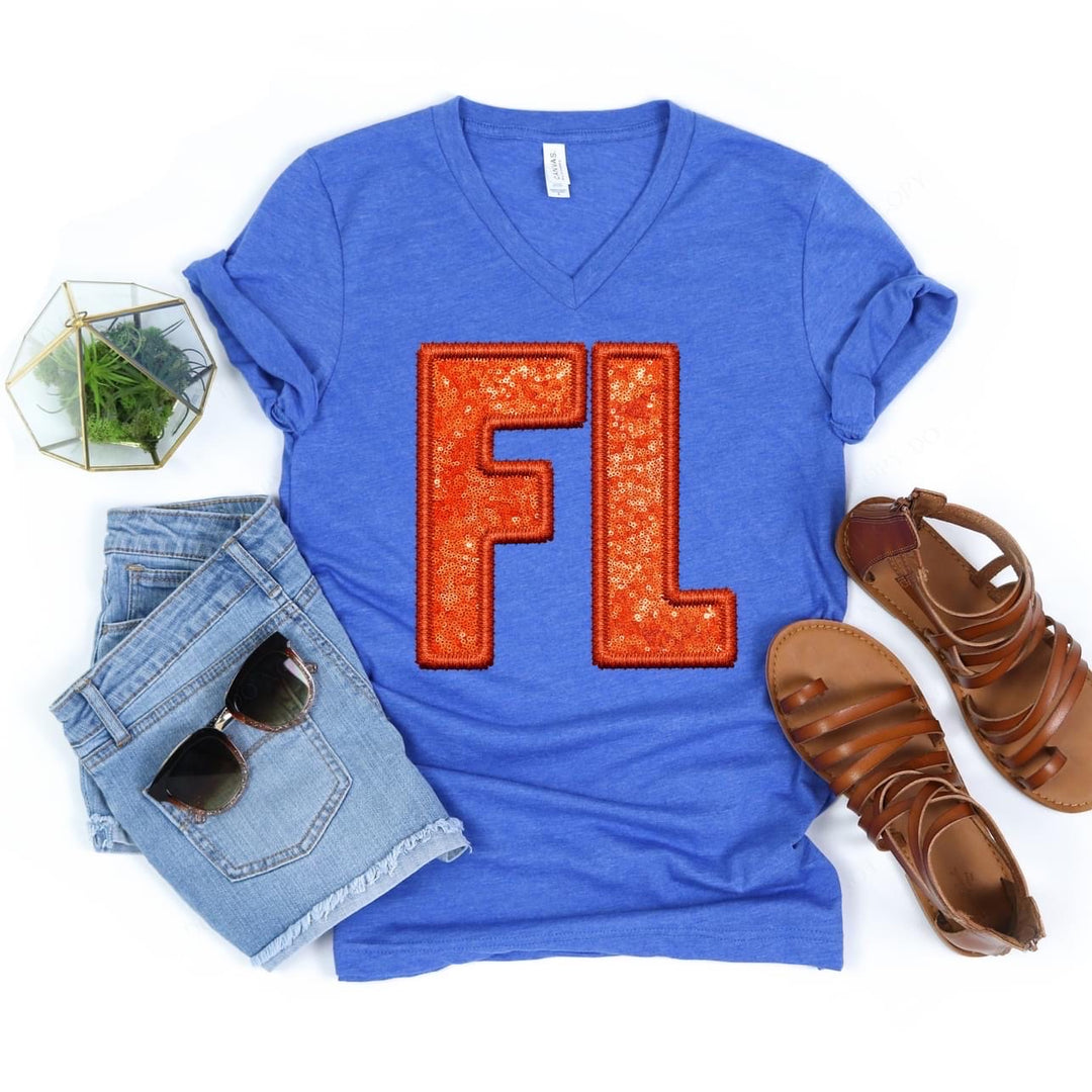 Florida Faux Embroidery Sequin DTF Print